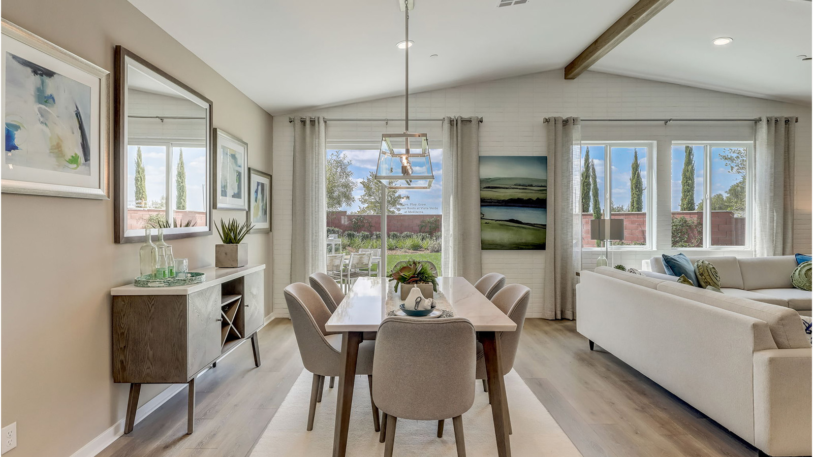 Dining room with slider to rear yard