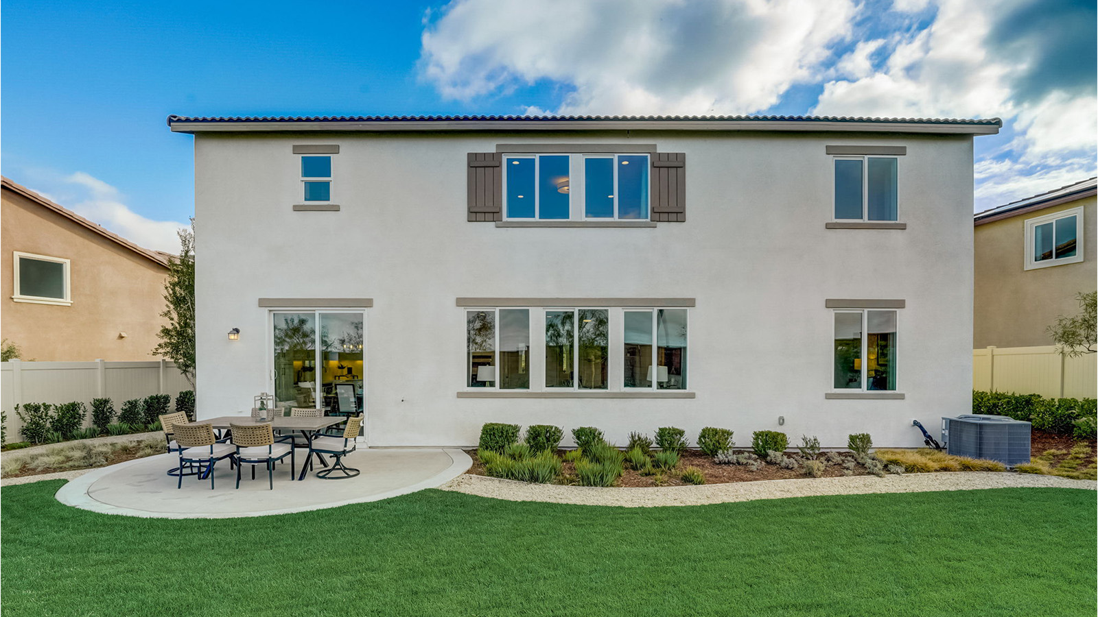 Spacious backyard with patio area