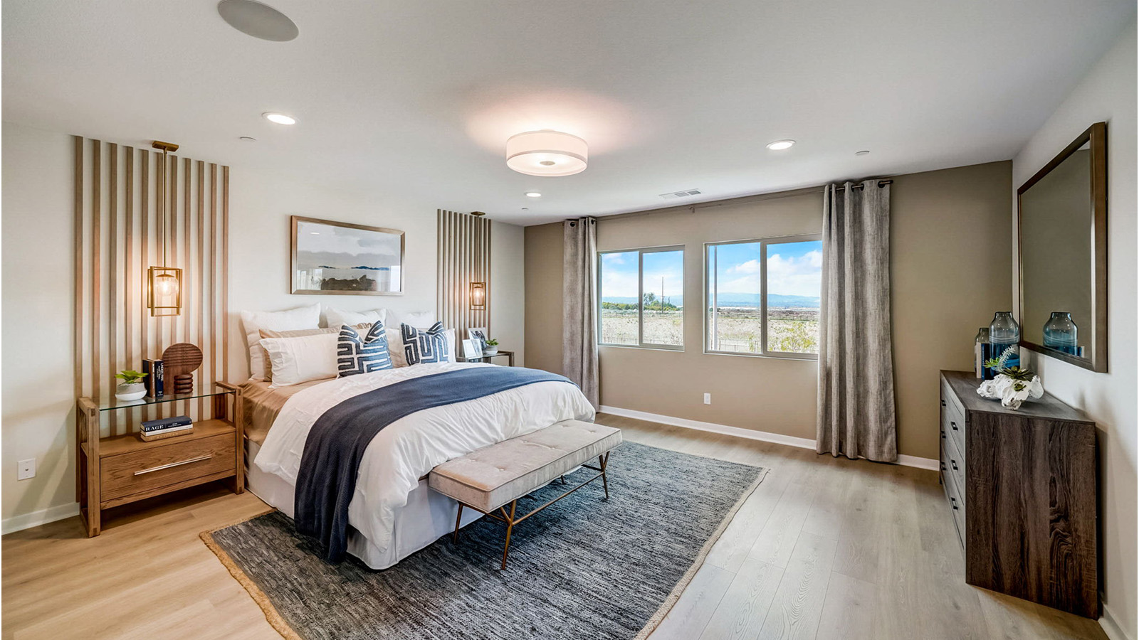 Primary bedroom with king bed