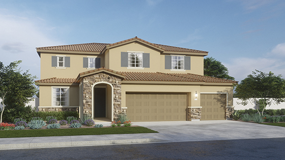 Two-story Tuscan home with two-car garage