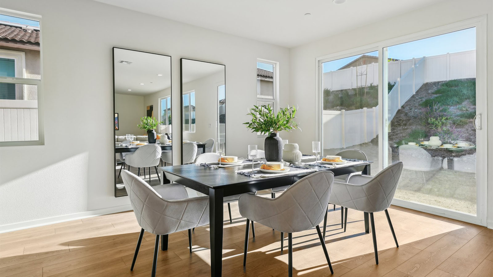 Dining room with slider to rear yard