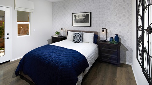 Multi-gen bedroom with door for yard access