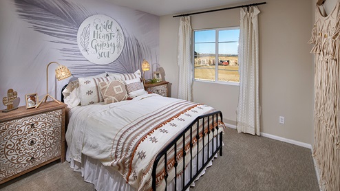 Fully furnished bedroom with plush carpet