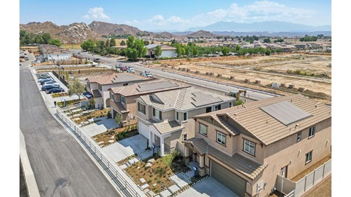 Panorama view of model homes