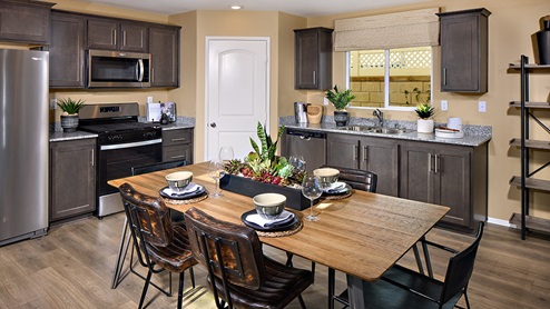 Open-concept kitchen and dining room