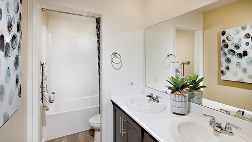 Bathroom with shower and tub