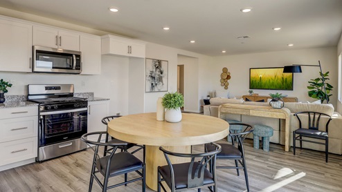 Open-concept kitchen, and dining room