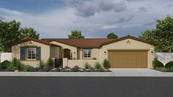 One-story Spanish style home with 2-car garage