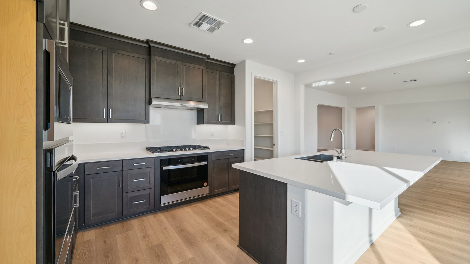 Open-concept kitchen area
