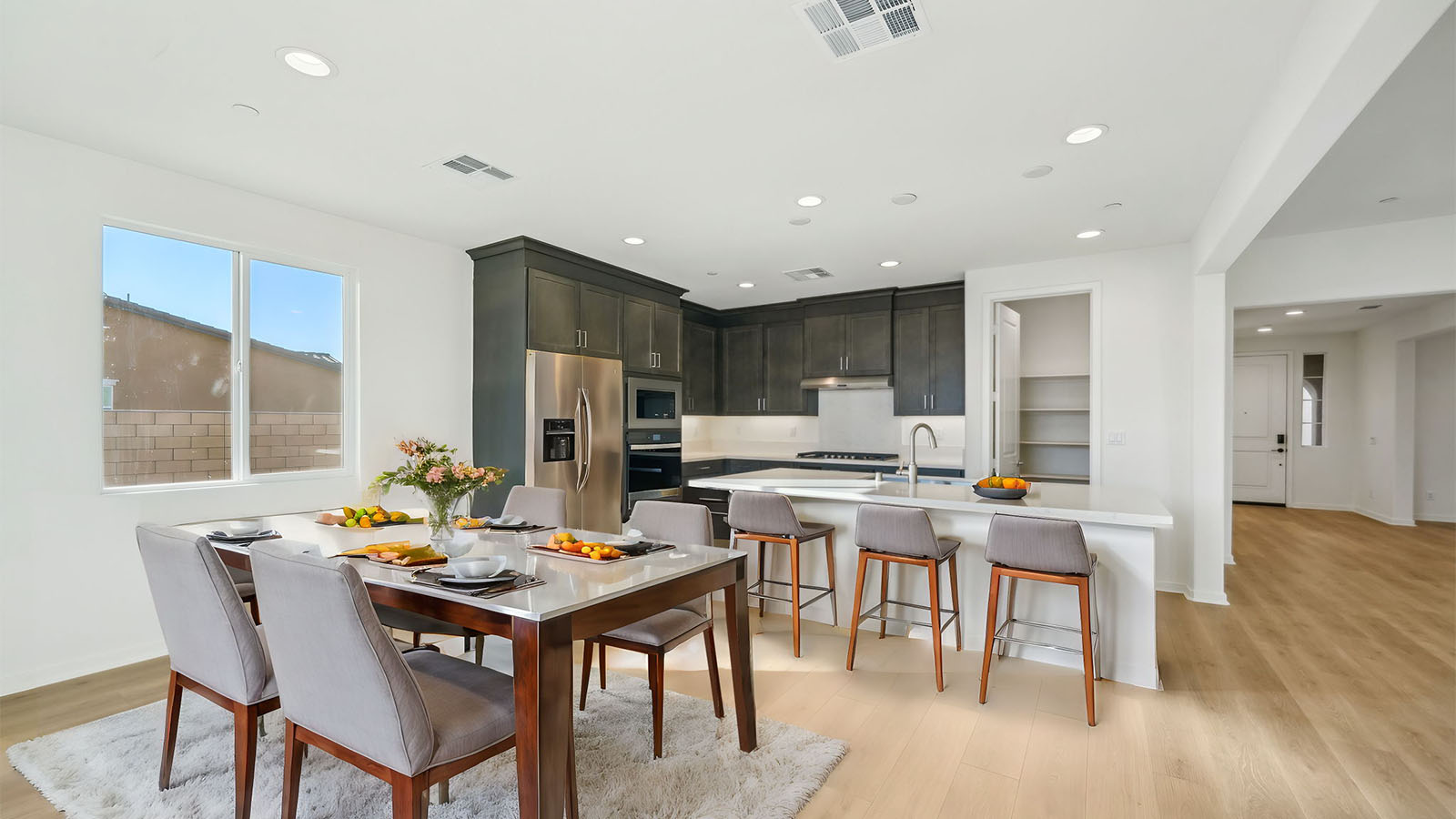 Open-concept kitchen area