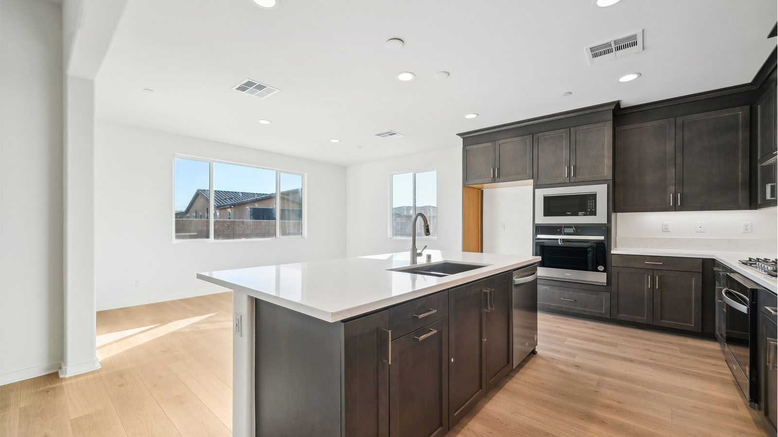 Open-concept kitchen area