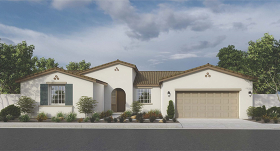 One-story Spanish style home with 2-car garage