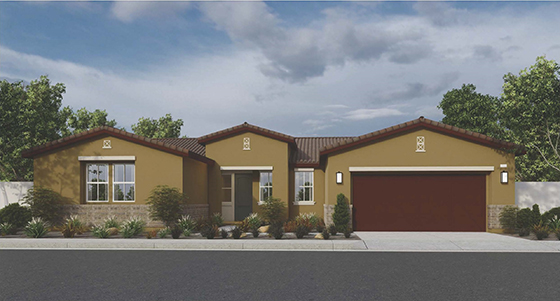 One-story Tuscan style home with 2-car garage