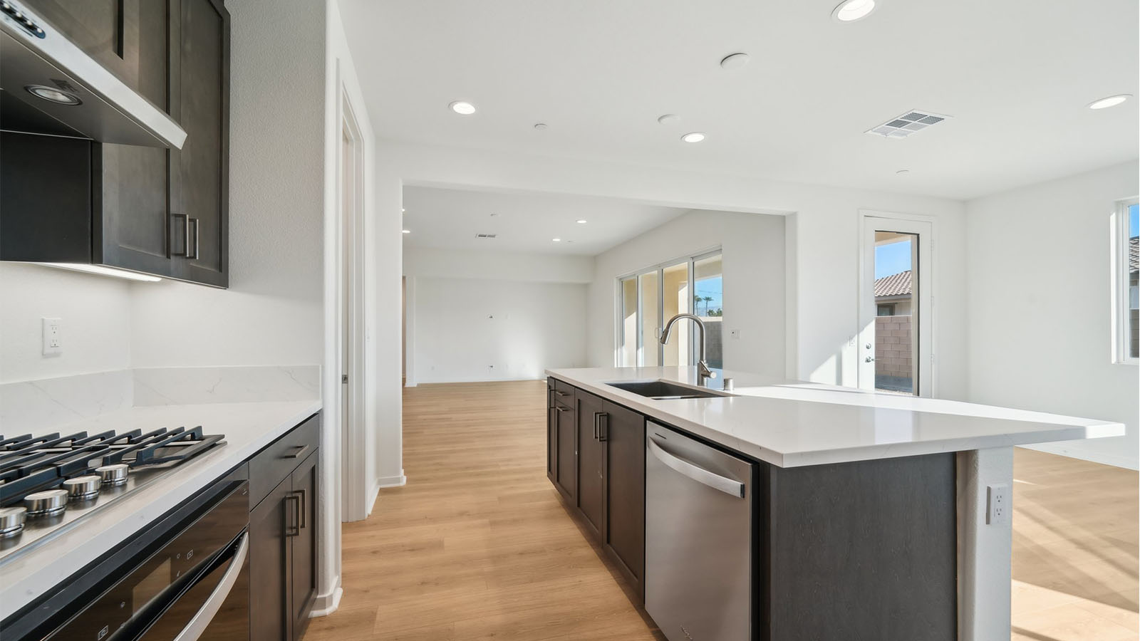Open-concept kitchen area