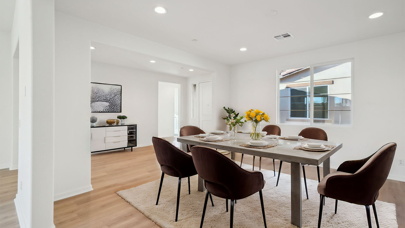 Open-concept dining room