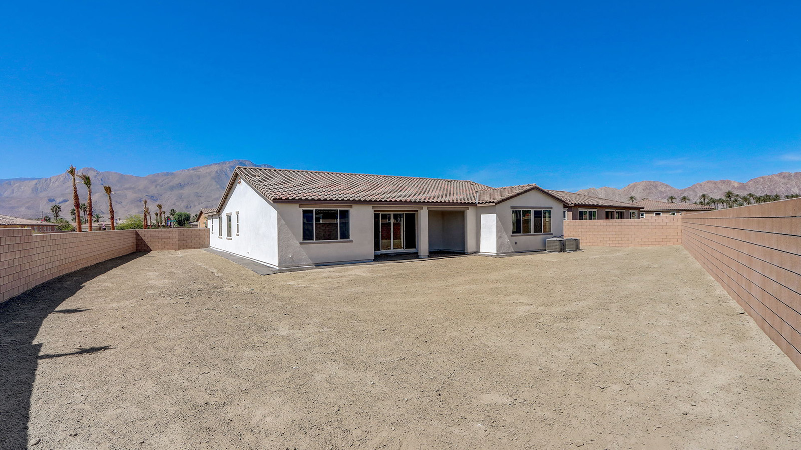 Spacious rear yard, single story home