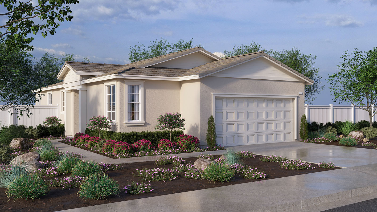 Two-story Traditional home and two-car garage