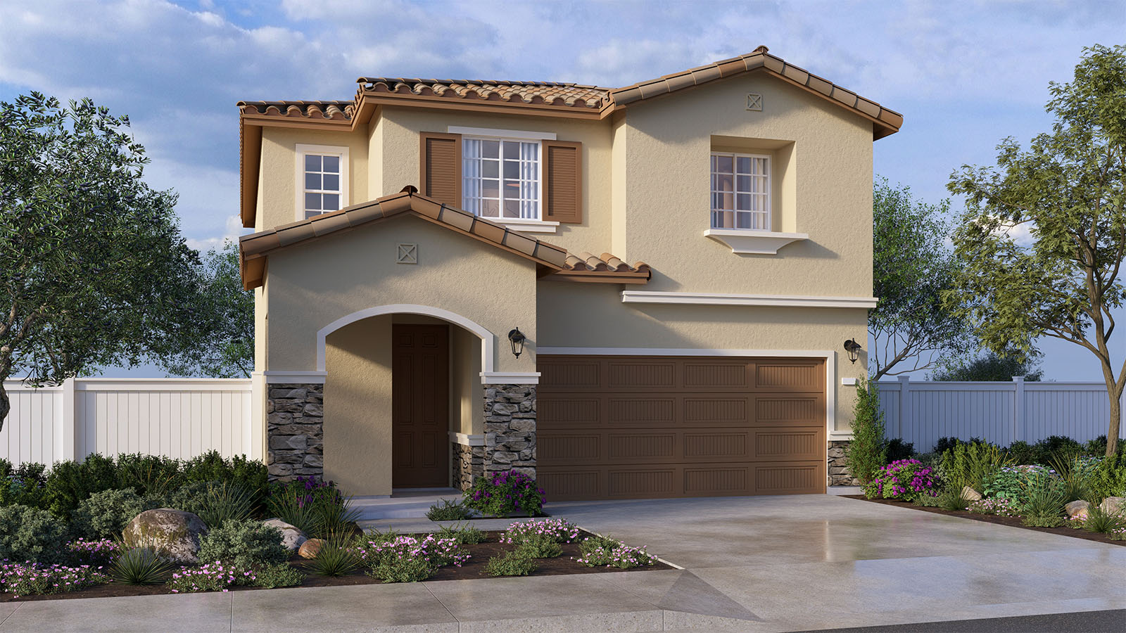 Two-story Tuscan elevation