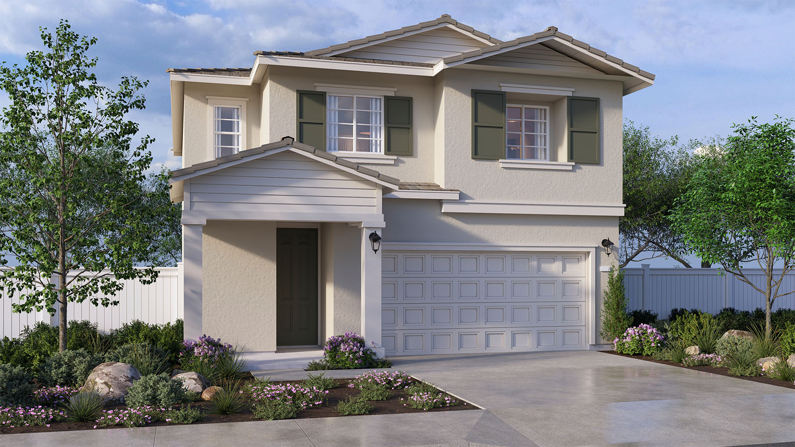 Two-story traditional elevation