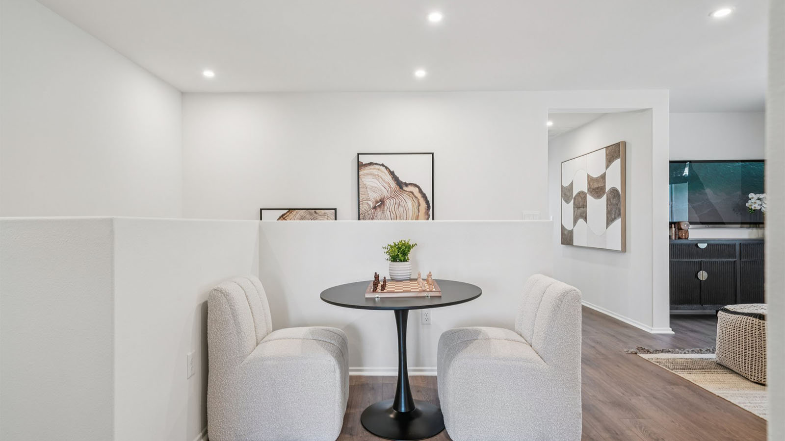 Spacious open-concept upstairs loft area