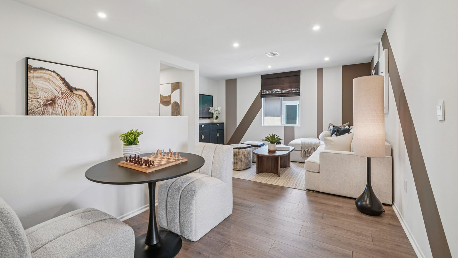 Spacious open-concept upstairs loft area