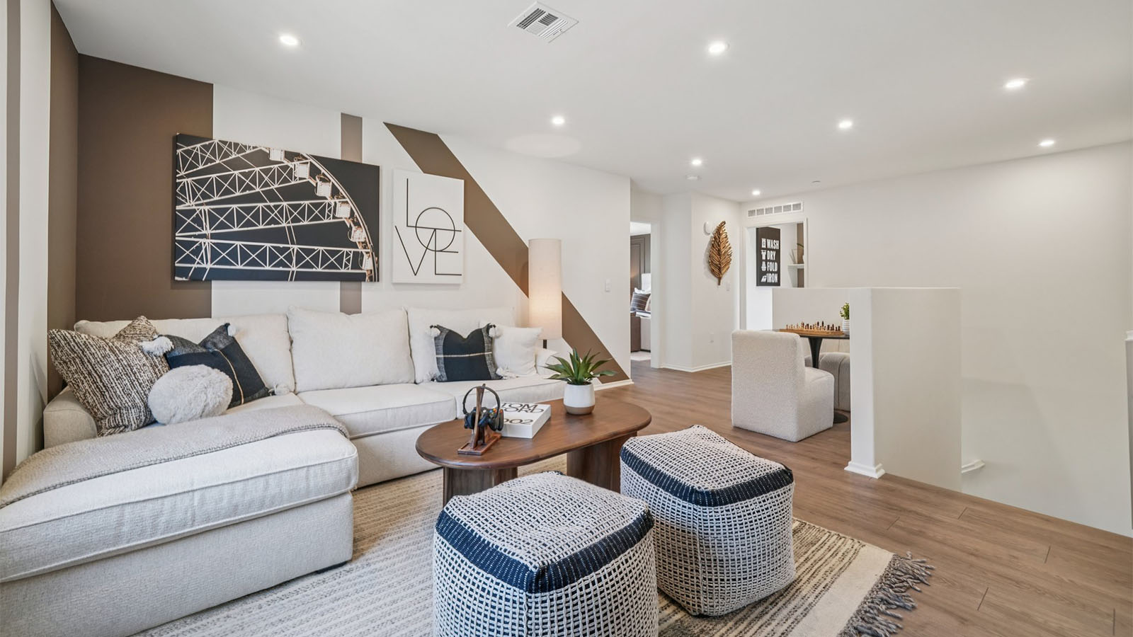 Spacious open-concept upstairs loft area