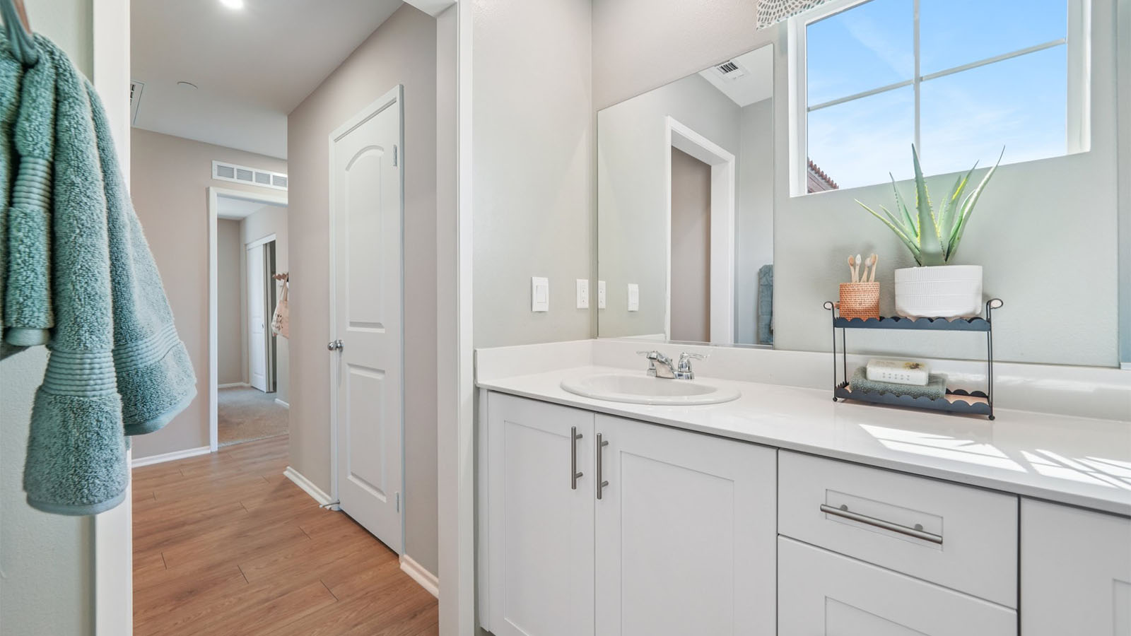 Bathroom with dual sinks