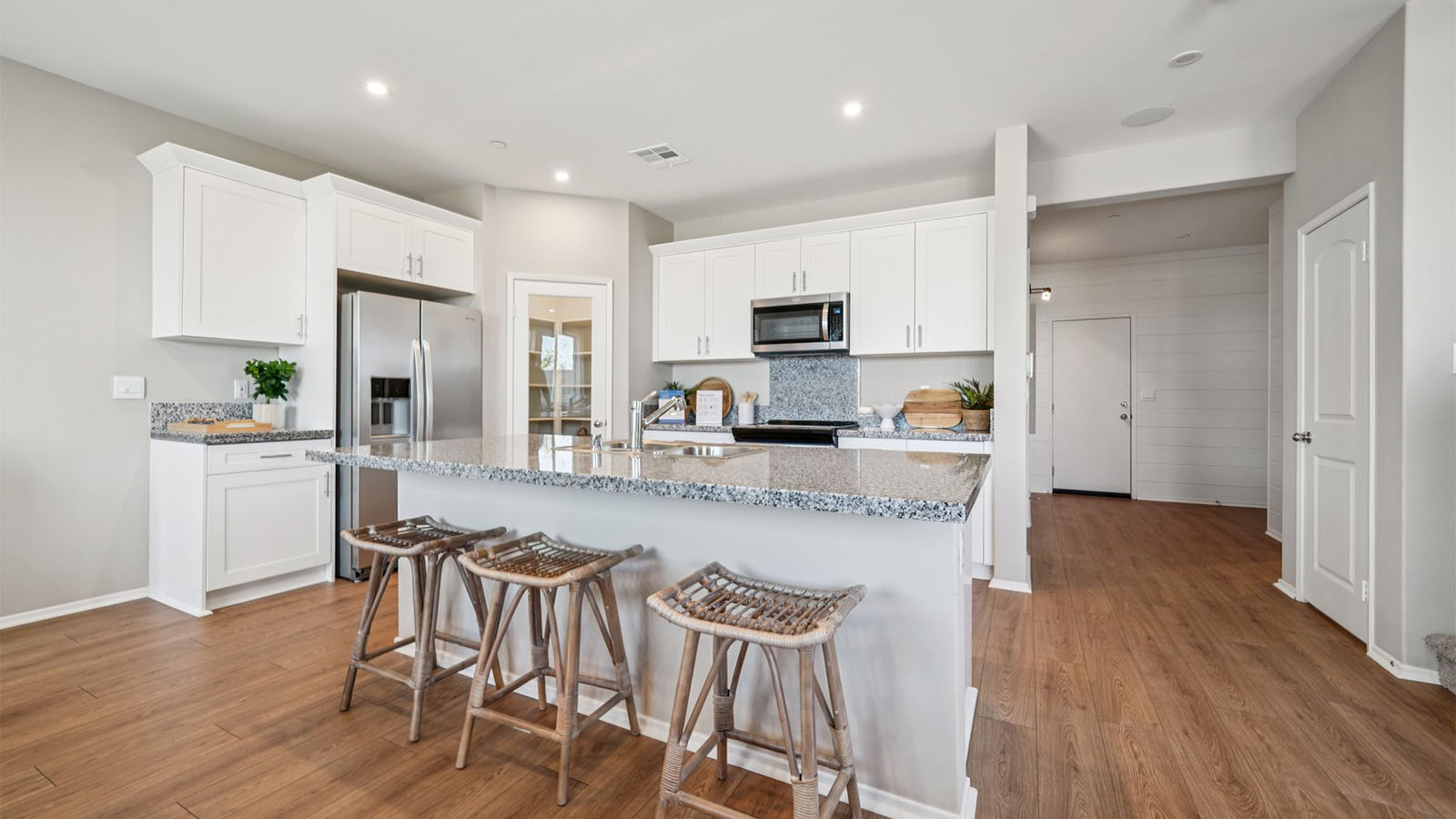 Spacious open-concept kitchen with island