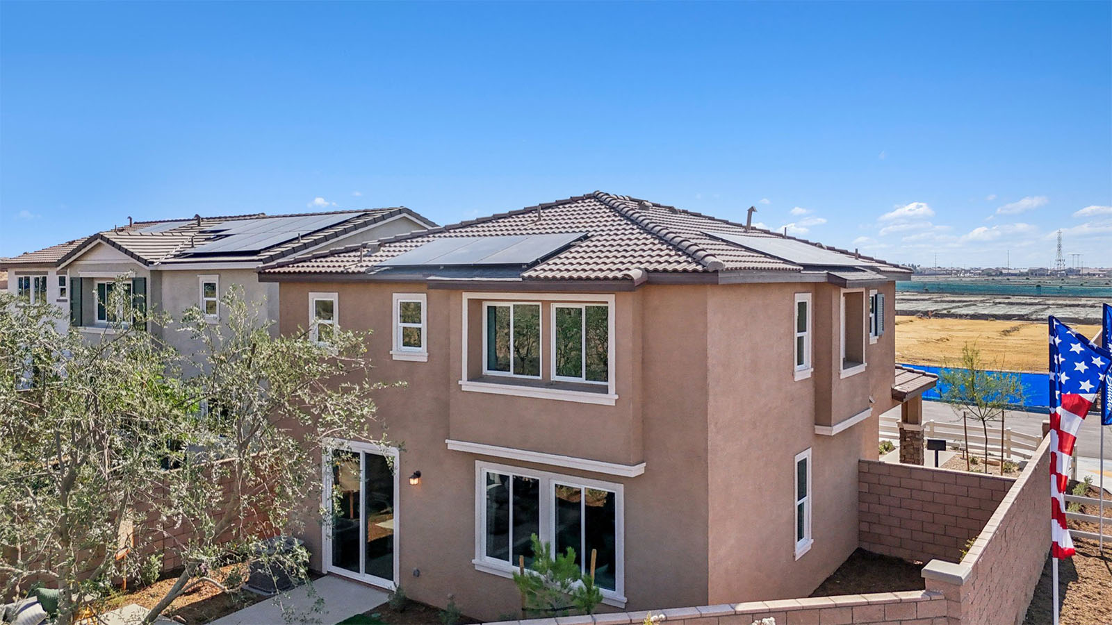 Spacious backyard, two-story home