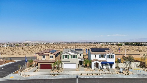 Street scene of model homes