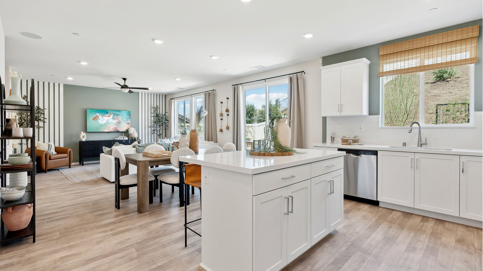 Open-concept kitchen and living space