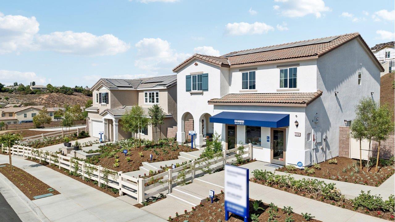 Exterior of two two-story homes