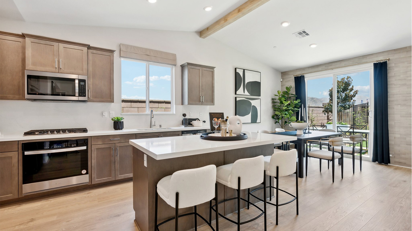 Open-concept kitchen and dining space
