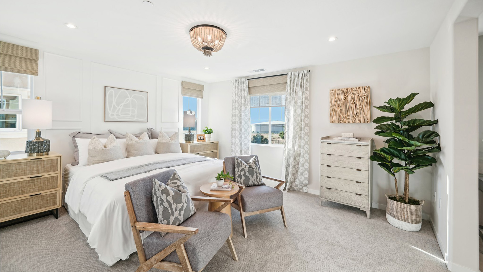 Primary bedroom with king bed