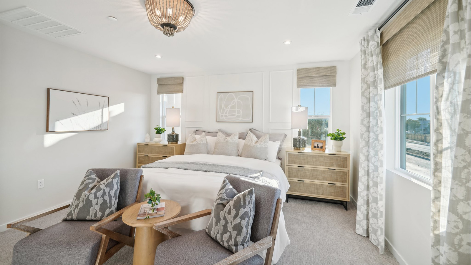 Primary bedroom with king bed