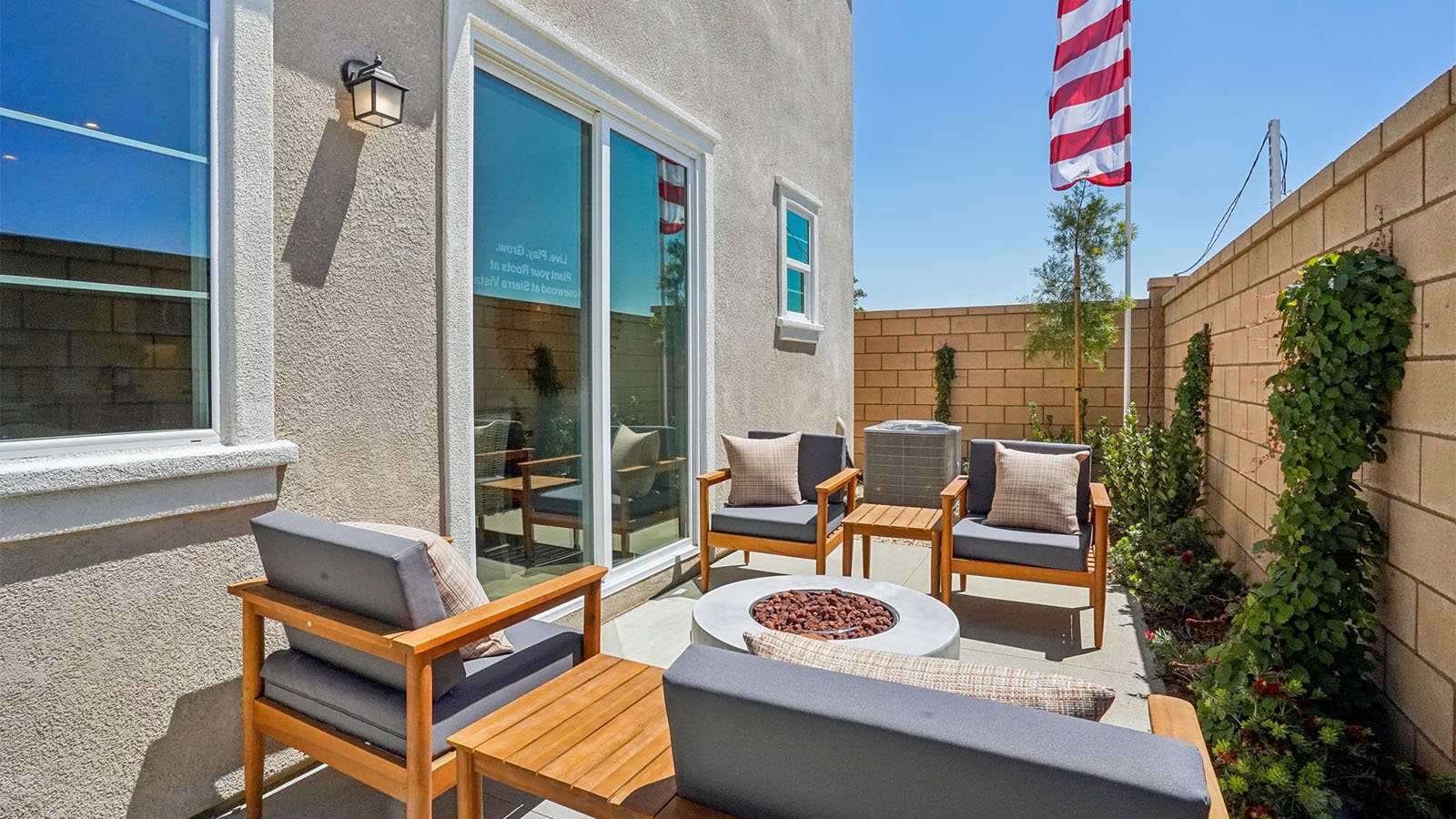 Spacious backyard with patio area