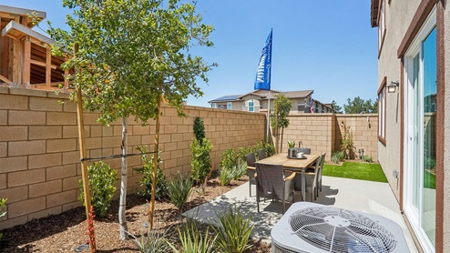 Spacious backyard with turf and patio area