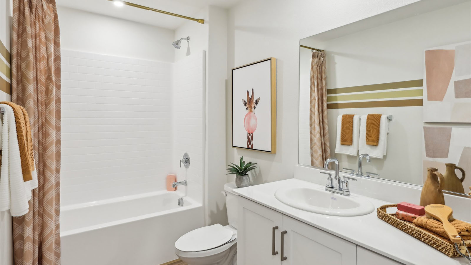 Spacious bedroom with accent wall