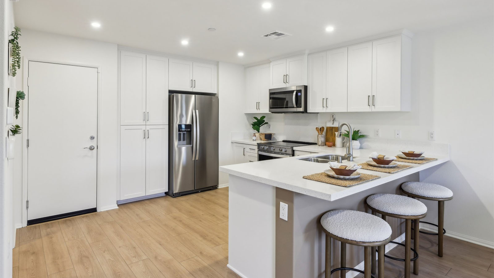 Spacious kitchenette with island