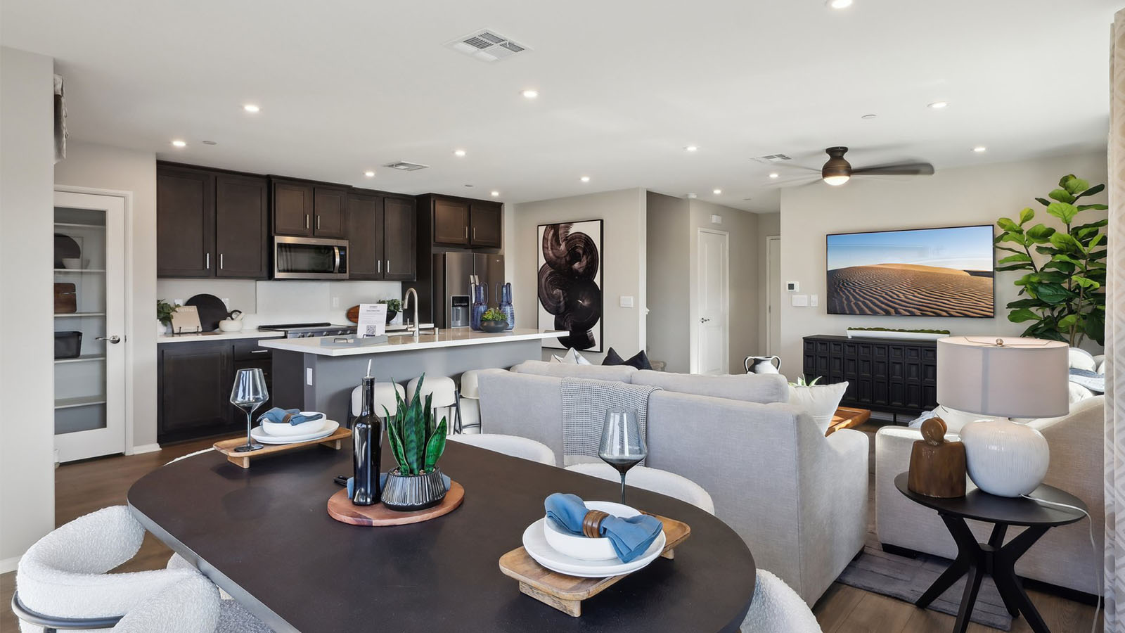 Spacious open-concept dining room and great room