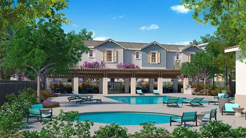 Townhome rendering of pool