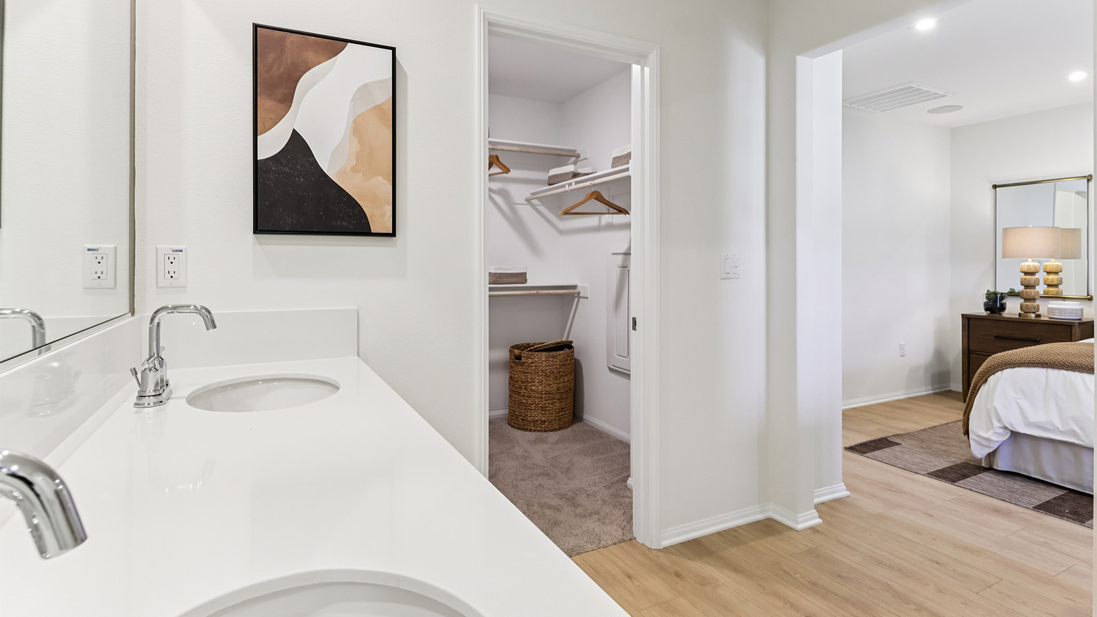 Primary bathroom with spacious walk-in closet