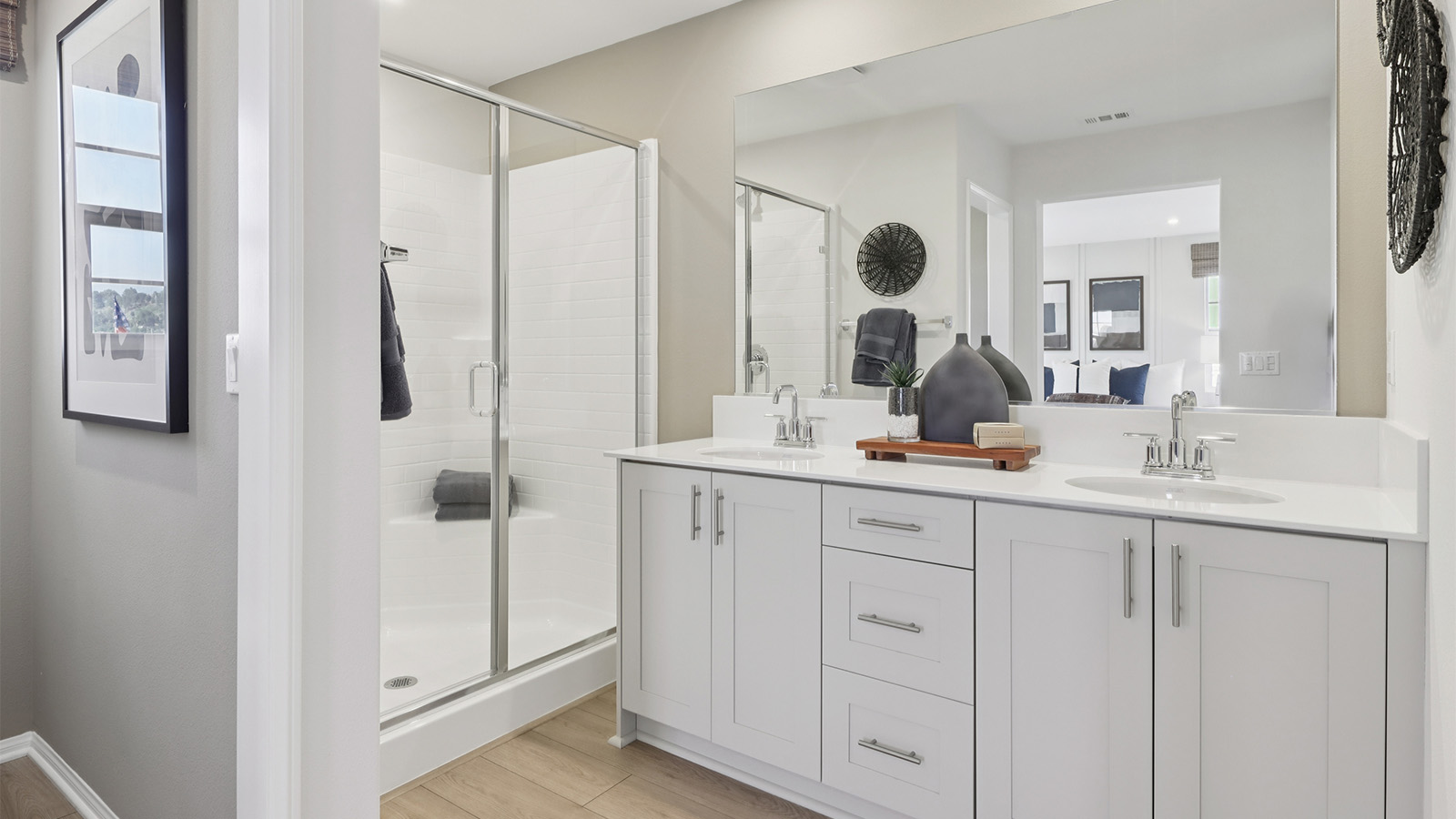 Primary bathroom with double sinks