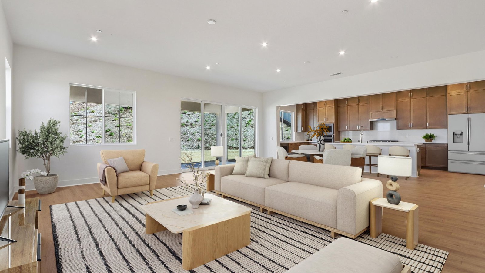 Oversized great room and kitchen