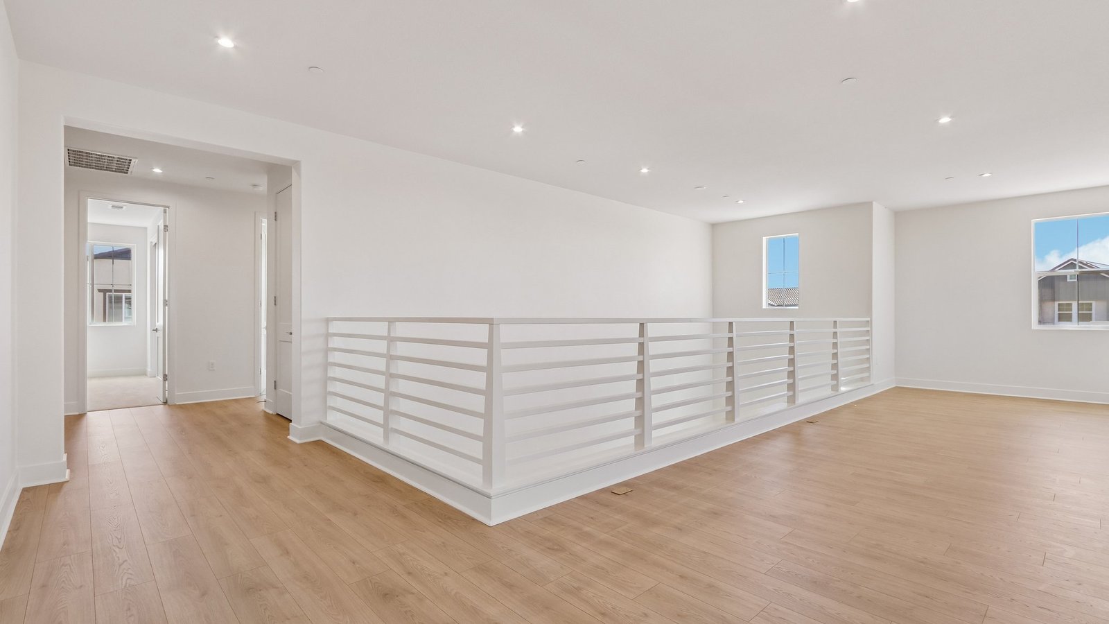 spacious loft with open railing