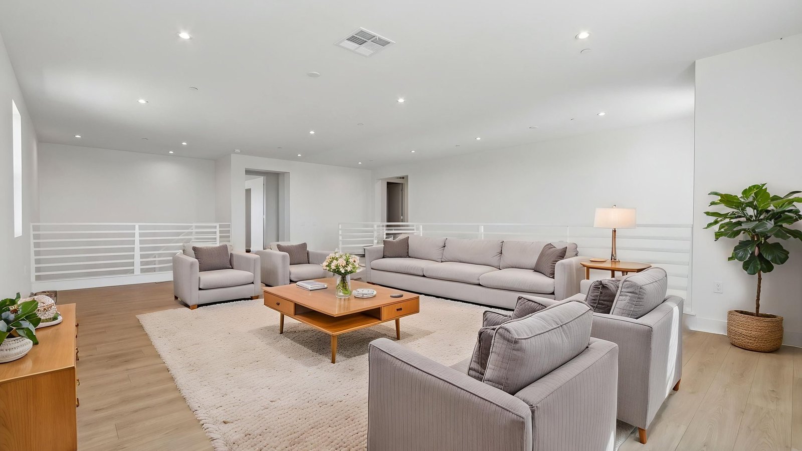 spacious loft with open railing