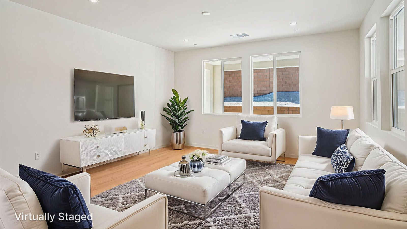 Virtually staged great room