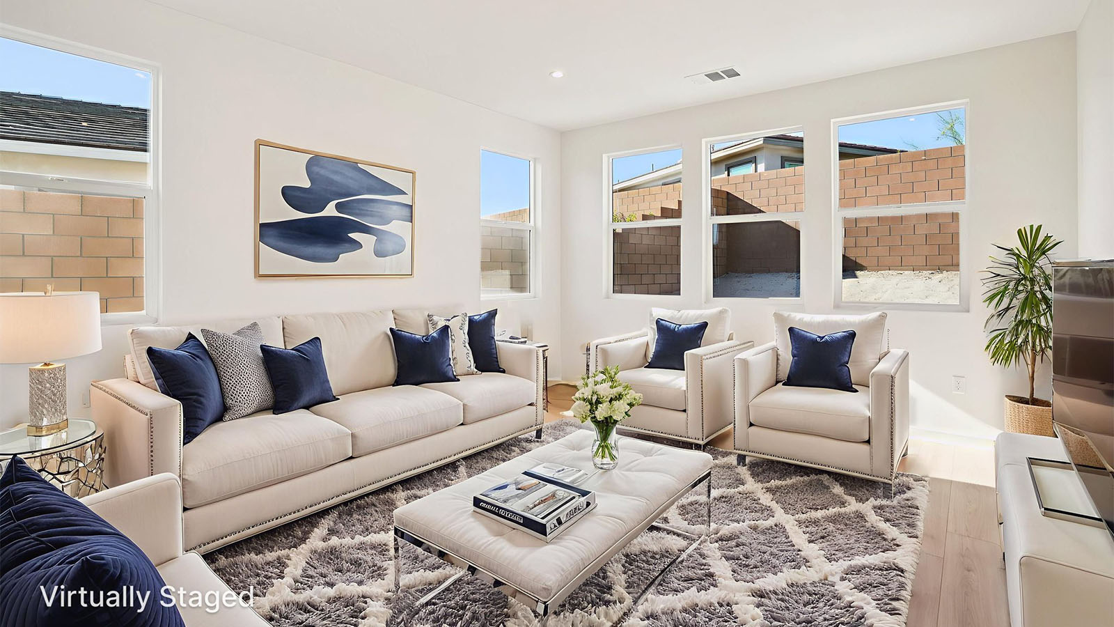 Virtually staged great room