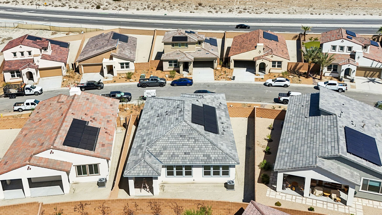 Aerial view of community and large lots
