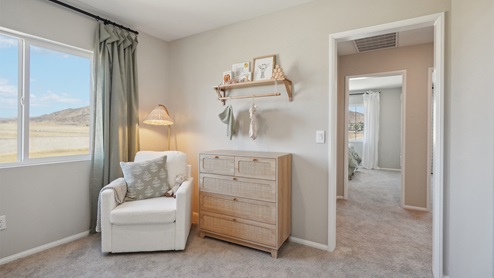 Bedroom decorated as nursery
